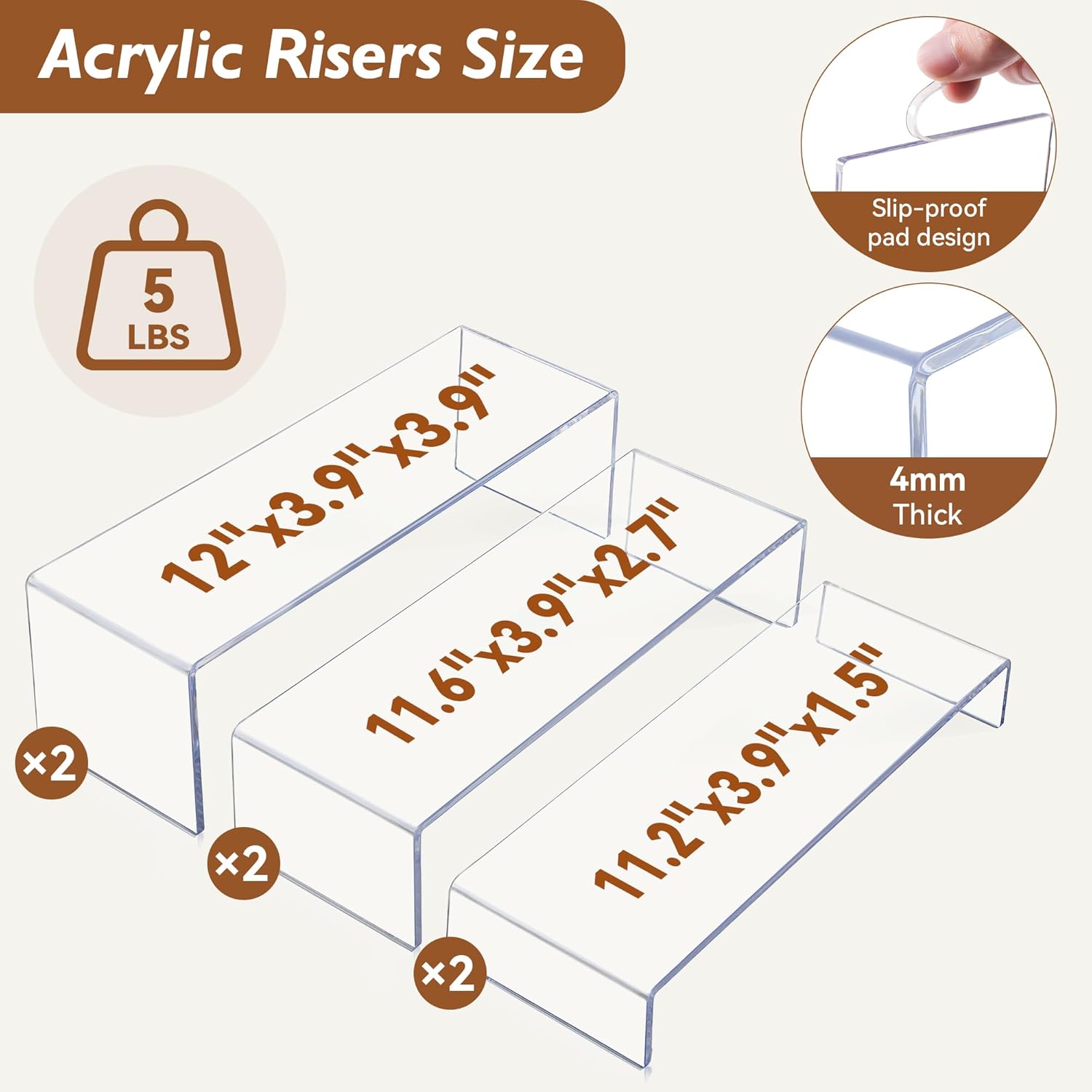 Acrylic Display Risers, 2 Set  - Display Risers Set ulasan dan harga