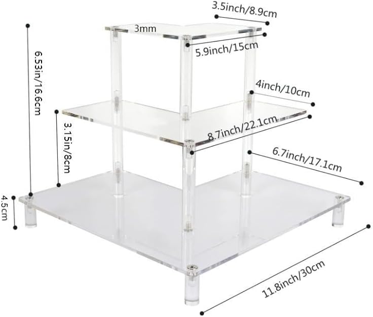3 Tier Acrylic Display Riser,  - Pop Display Shelf ulasan dan harga