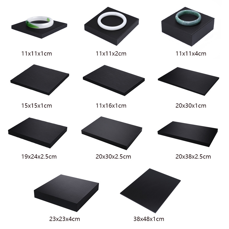 Black PU Leather Jewelry Displ - Display Risers Set ulasan dan harga