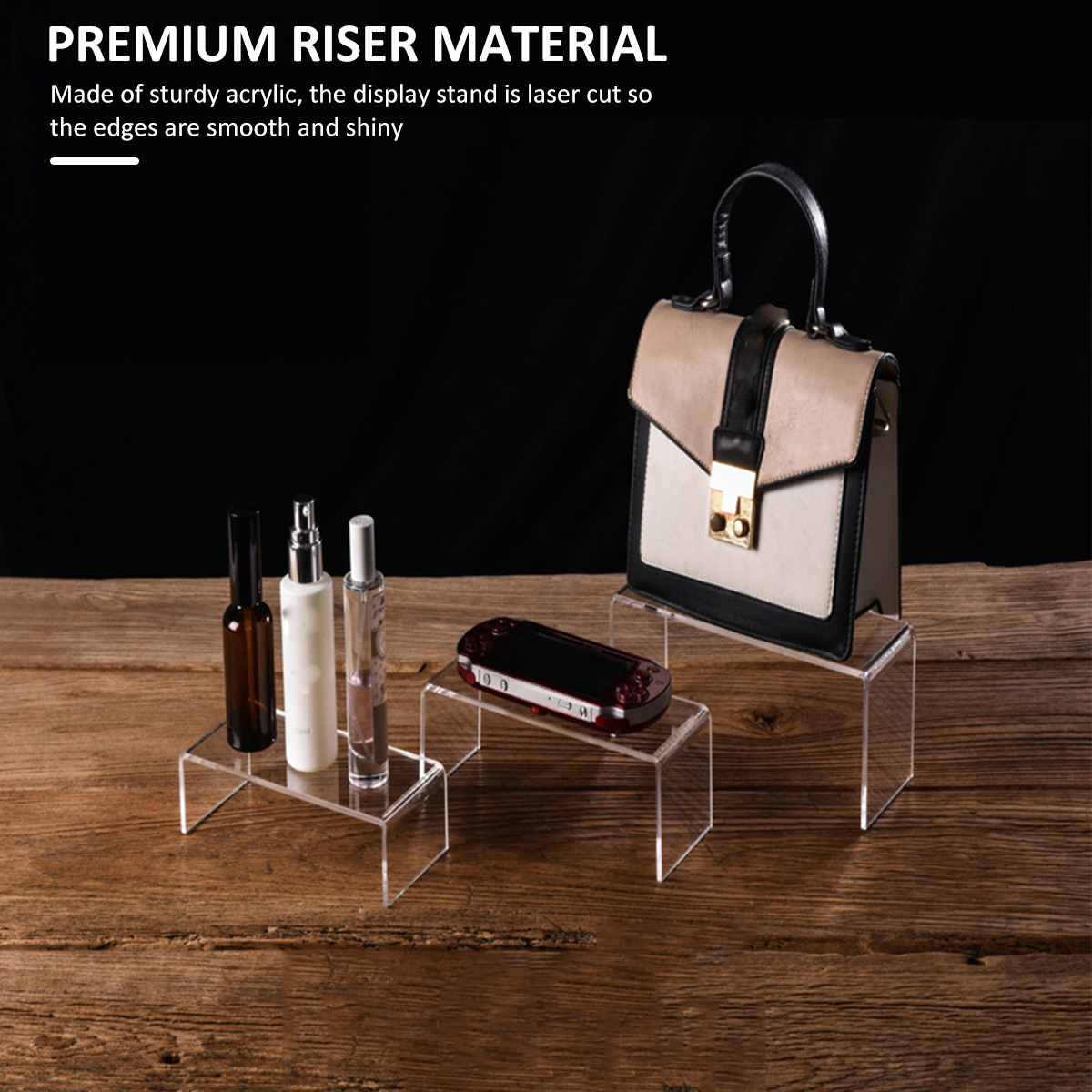 3/6/9Pcs Acrylic Display Stand - Display Risers Set ulasan dan harga