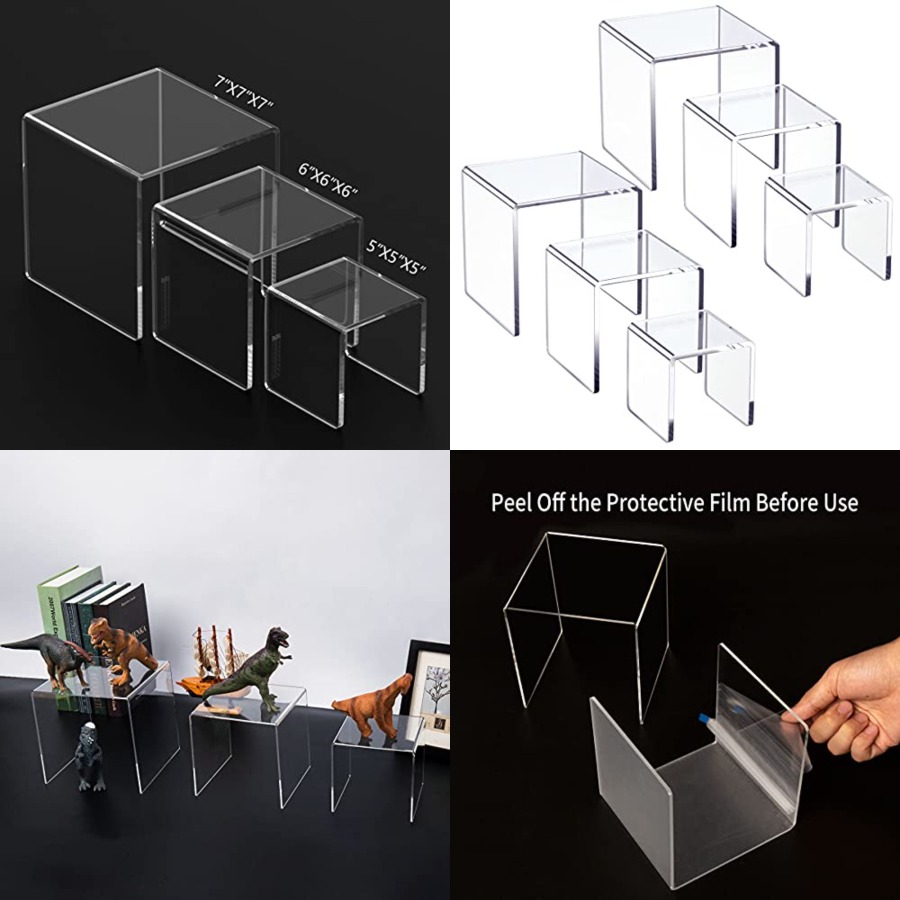 Clear Acrylic Display Risers 2 - Display Risers Set ulasan dan harga